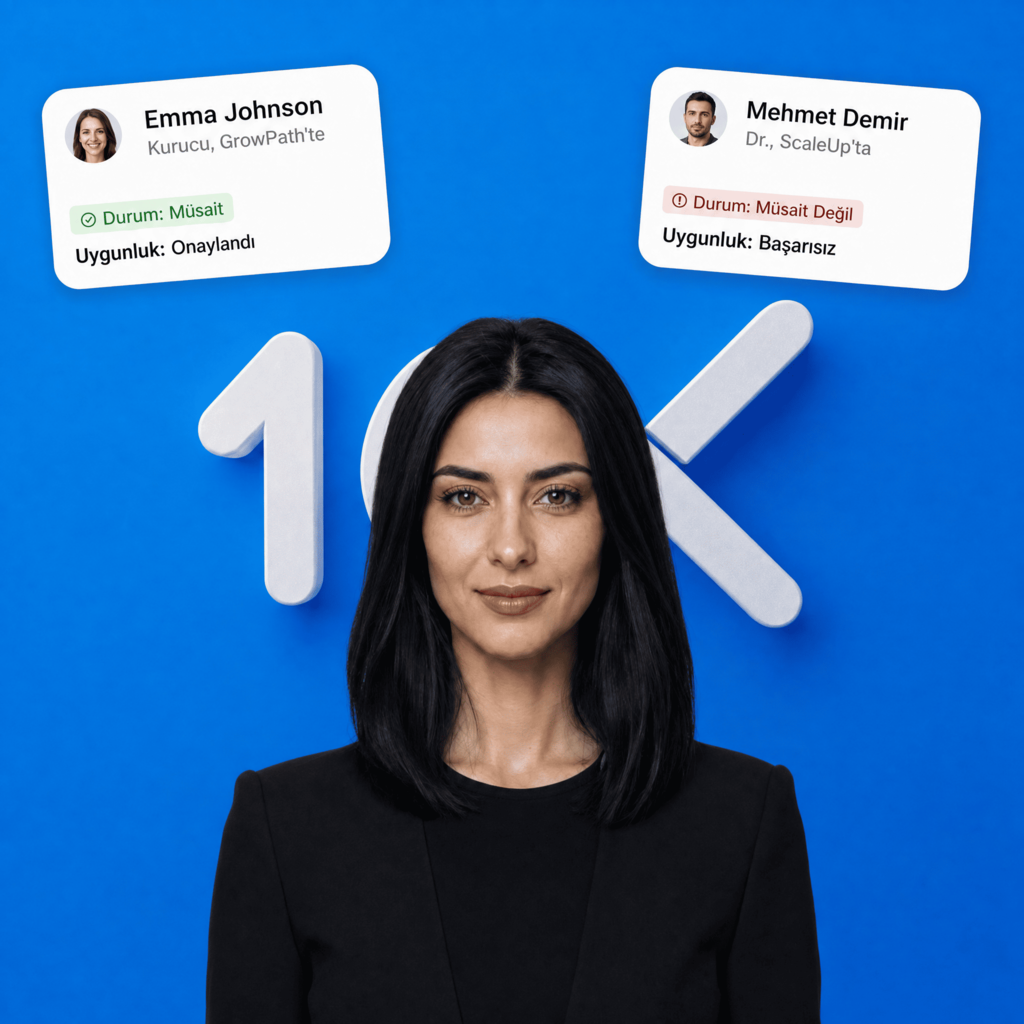 Blue, 10x Dijital's AI WhatsApp assistant, shown with live contact availability cards representing automated lead qualification
